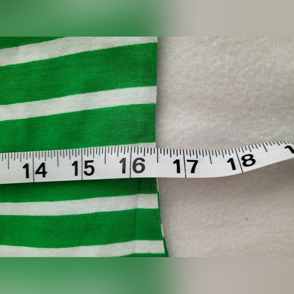 NWT Women's Sz Small Pajama Set, Green and White Striped - Picture 7 of 16